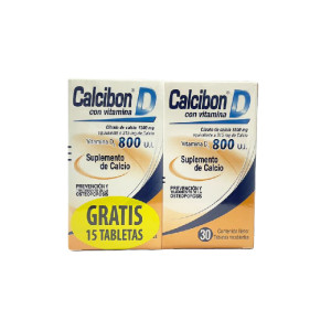 CALCIBON D 800 UI CAJA X 30 TABLETAS GRATIS CAJA X 15 TABLETAS 
